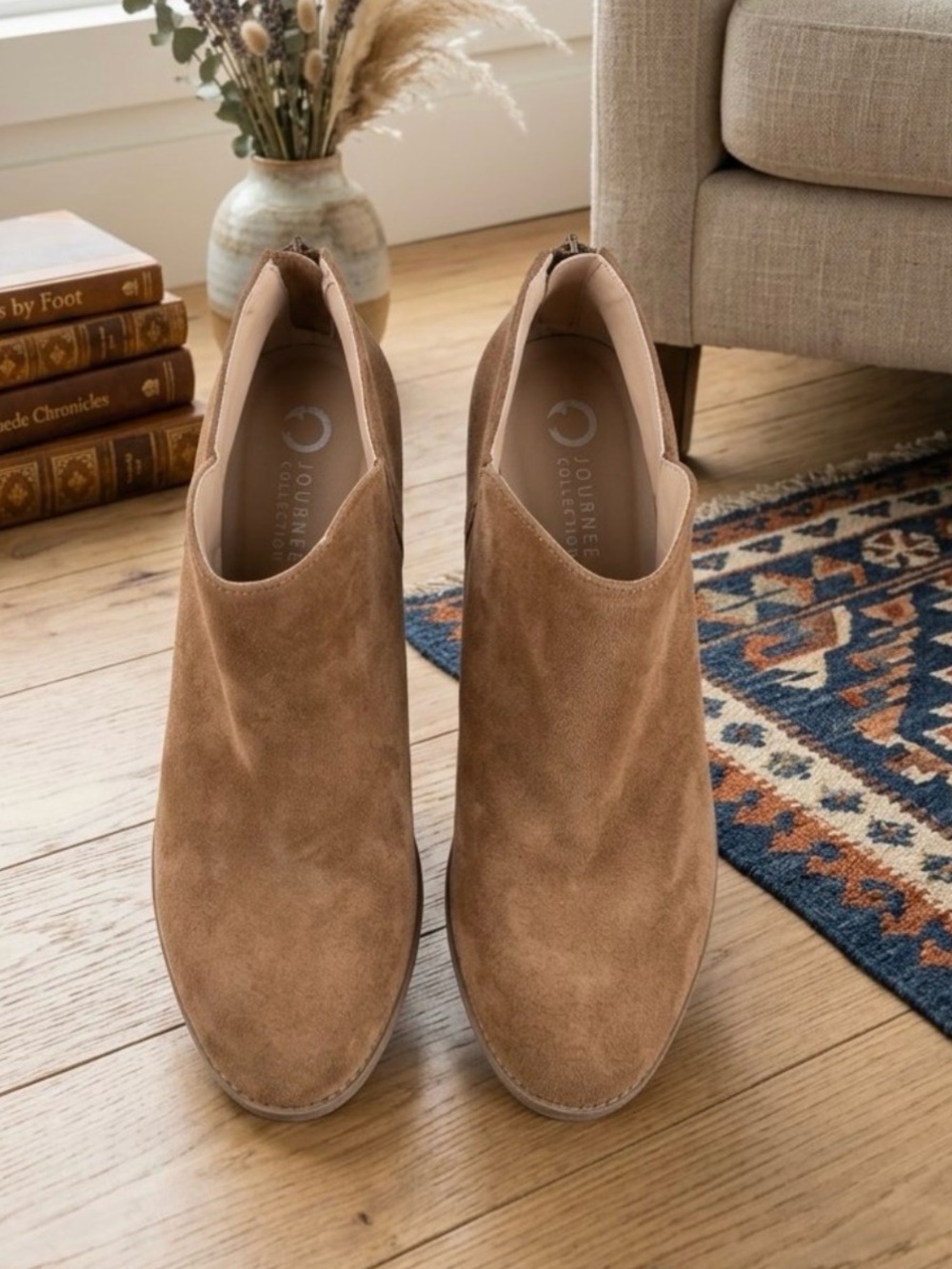 Journee Collection Tan Suede women Boots